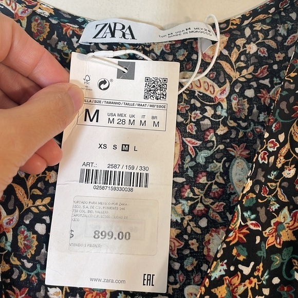 NWT. Zara Medium Paisley Print Maxi Dress Multicolor. - Picture 5 of 14